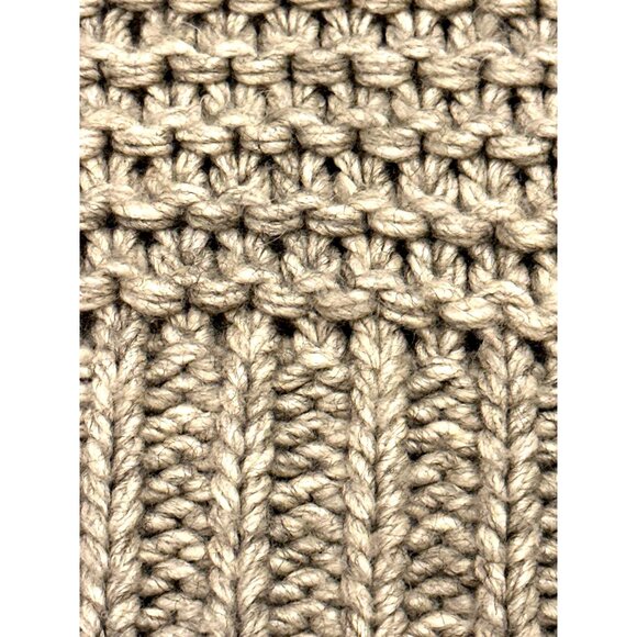 LUSH Small Oatmeal Chunky Turtleneck Sweater Cropped Textured Ribbed Cozier Warm - Picture 7 of 11